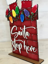Load image into Gallery viewer, Santa Chimney Sign Christmas File SVG, Christmas Lights, Glowforge, LuckyHeartDesignsCo