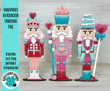 Load image into Gallery viewer, Valentines Nutcracker Standing File SVG, Glowforge, Tiered Tray LuckyHeartDesignsCo