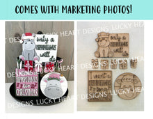 Load image into Gallery viewer, Hippopotamus Christmas Quick and Easy Tiered Tray File SVG, Glowforge, LuckyHeartDesignsCo
