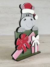 Load image into Gallery viewer, Standing Hippopotamus Christmas File SVG, Glowforge, LuckyHeartDesignsCo
