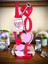 Load image into Gallery viewer, Stacking LOVE Sign File SVG, Valentine Glowforge, LuckyHeartDesignsCo