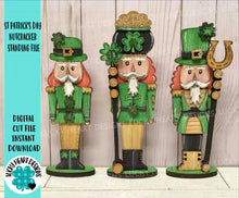 Load image into Gallery viewer, St. Patrick's Day Nutcracker Standing File SVG, Glowforge, Clover, Shamrock, Tiered Tray LuckyHeartDesignsCo