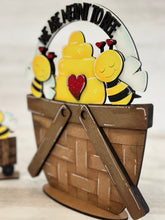 Load image into Gallery viewer, Bee Valentine For The Flower Basket Interchangeable File SVG, TINY, Floral, Honey, Bumble, Tiered Tray, Glowforge, LuckyHeartDesignsCo