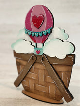 Load image into Gallery viewer, Hot Air Balloon Valentine For The Flower Basket Interchangeable File SVG, Floral, Tiered Tray, Glowforge, LuckyHeartDesignsCo