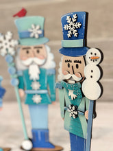Load image into Gallery viewer, Winter Nutcracker Standing File SVG, Glowforge, Snowman Tiered Tray LuckyHeartDesignsCo