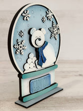 Load image into Gallery viewer, Polar Bear Winter Snow Globe Interchangeable File SVG, Glowforge, Tiered Tray LuckyHeartDesignsCo