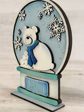 Load image into Gallery viewer, Polar Bear Winter Snow Globe Interchangeable File SVG, Glowforge, Tiered Tray LuckyHeartDesignsCo