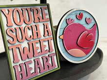 Load image into Gallery viewer, Love Birds Valentines Quick and Easy Tiered Tray File SVG, Glowforge, LuckyHeartDesignsCo