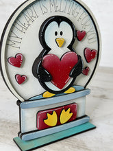 Load image into Gallery viewer, Penguin Valentines Snow Globe Interchangeable File SVG, Glowforge, Tiered Tray LuckyHeartDesignsCo
