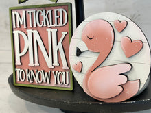 Load image into Gallery viewer, Flamingo Valentines Quick and Easy Tiered Tray File SVG, Tropical, Beach, Summer, Glowforge, LuckyHeartDesignsCo