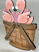 Load image into Gallery viewer, Flamingo Valentine For The Flower Basket Interchangeable File SVG, TINY, Tropical, Beach, Tiered Tray, Glowforge, LuckyHeartDesignsCo
