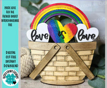 Load image into Gallery viewer, Pride Love For The Flower Basket Interchangeable File SVG, TINY, Valentine, Tiered Tray, Glowforge, LuckyHeartDesignsCo