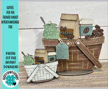 Load image into Gallery viewer, Coffee For The Flower Basket Interchangeable File SVG, Realtor Gift, Kitchen, Housewarming, Tiered Tray, Glowforge, LuckyHeartDesignsCo