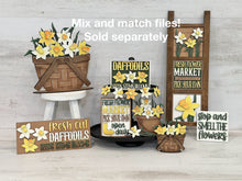 Load image into Gallery viewer, Daffodil Quick And Easy Tiered Tray File SVG, Spring, Flower, Summer, Floral, Tier Tray, LuckyHeartDesignsCo
