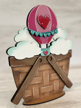 Load image into Gallery viewer, Hot Air Balloon Valentine For The Flower Basket Interchangeable File SVG, Floral, Tiered Tray, Glowforge, LuckyHeartDesignsCo