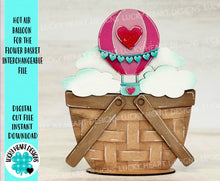 Load image into Gallery viewer, Hot Air Balloon Valentine For The Flower Basket Interchangeable File SVG, Floral, Tiered Tray, Glowforge, LuckyHeartDesignsCo