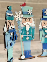 Load image into Gallery viewer, Winter Nutcracker Standing File SVG, Glowforge, Snowman Tiered Tray LuckyHeartDesignsCo