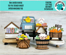 Load image into Gallery viewer, TINY Easter Bundle For The Flower Basket Interchangeable File SVG, Easter Egg, Carrots, Bunny, Tiered Tray, Glowforge, LuckyHeartDesignsCo
