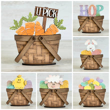 Load image into Gallery viewer, TINY Easter Bundle For The Flower Basket Interchangeable File SVG, Easter Egg, Carrots, Bunny, Tiered Tray, Glowforge, LuckyHeartDesignsCo
