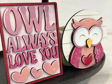 Load image into Gallery viewer, Owl Valentines Quick and Easy Tiered Tray File SVG, Glowforge, LuckyHeartDesignsCo