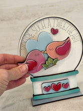 Load image into Gallery viewer, Love Birds Valentines Snow Globe Interchangeable File SVG, Glowforge, Tiered Tray LuckyHeartDesignsCo