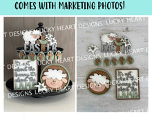 Load image into Gallery viewer, Easter Lamb Tiered Tray File SVG, Tier Tray Glowforge, LuckyHeartDesignsCo