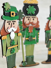 Load image into Gallery viewer, St. Patrick's Day Nutcracker Standing File SVG, Glowforge, Clover, Shamrock, Tiered Tray LuckyHeartDesignsCo