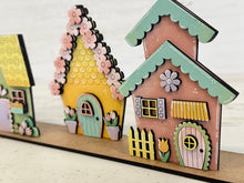 Load image into Gallery viewer, Spring Standing Houses File SVG, Glowforge, Flower, Bird house, LuckyHeartDesignsCo