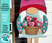 Load image into Gallery viewer, Bucket For The Flower Basket Interchangeable Porch Gnome File SVG, (BUCKET ONLY) Vase, Flower, Tiered Tray, Glowforge, LuckyHeartDesignsCo