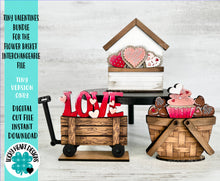 Load image into Gallery viewer, TINY Valentines Bundle For The Flower Basket Interchangeable File SVG, (and. original) Floral, Tiered Tray, Glowforge, LuckyHeartDesignsCo