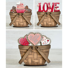 Load image into Gallery viewer, TINY Valentines Bundle For The Flower Basket Interchangeable File SVG, (and. original) Floral, Tiered Tray, Glowforge, LuckyHeartDesignsCo