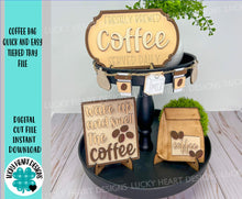Load image into Gallery viewer, Coffee Bag Quick And Easy Tiered. Tray File SVG, Glowforge, LuckyHeartDesignsCo