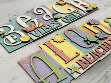 Load image into Gallery viewer, Aloha Beach Reversible Blocks File SVG, Tropical, Shells, Summer Tiered Tray, Glowforge, LuckyHeartDesignsCo