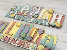 Load image into Gallery viewer, Aloha Beach Reversible Blocks File SVG, Tropical, Shells, Summer Tiered Tray, Glowforge, LuckyHeartDesignsCo