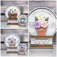 Load image into Gallery viewer, Spring Flowers Snow Globe Interchangeable File SVG, Glowforge, Watering Can, Tulip, Basket, , Flower, Tiered Tray LuckyHeartDesignsCo