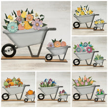 Load image into Gallery viewer, Wheelbarrow For The Flower Basket Interchangeable (Original and TINY) File SVG, Vase, Flower, Tiered Tray, Glowforge, LuckyHeartDesignsCo
