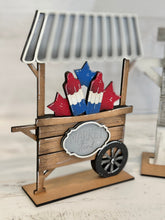 Load image into Gallery viewer, Market Stand Cart For The Flower Basket Interchangeable (Original and TINY) File SVG, Farm Stand Tiered Tray, Glowforge, LuckyHeartDesignsCo