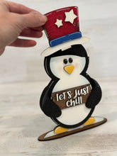 Load image into Gallery viewer, Penguin Animal Hats Interchangeable MINI File SVG, Seasonal Leaaning sign, Holiday, Pet, Tiered Tray Glowforge, LuckyHeartDesignsCo
