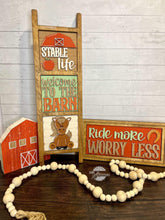Load image into Gallery viewer, Horse Interchangeable Leaning Sign File SVG, Barn, Farm Tiered Tray Glowforge, LuckyHeartDesignsCo