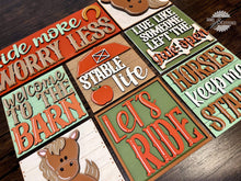 Load image into Gallery viewer, Horse Interchangeable Leaning Sign File SVG, Barn, Farm Tiered Tray Glowforge, LuckyHeartDesignsCo