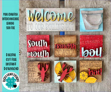 Load image into Gallery viewer, MINI Crawfish Interchangeable Leaning Sign File SVG, Tiered Tray Glowforge, LuckyHeartDesignsCo