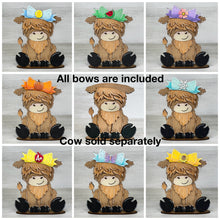Load image into Gallery viewer, BOWS for the Highland Cow Interchangeable Hats MINI File SVG, (Bows Only) Seasonal sign, Farm Tiered Tray Glowforge, LuckyHeartDesignsCo
