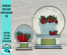 Load image into Gallery viewer, Strawberry Snow Globe Interchangeable File SVG, Fruit, Summer, Spring, Glowforge, Tiered Tray LuckyHeartDesignsCo