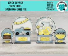 Load image into Gallery viewer, Lemon Snow Globe Interchangeable File SVG, Fruit, Farmhouse Truck, Summer, Spring, Glowforge, Tiered Tray LuckyHeartDesignsCo