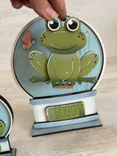 Load image into Gallery viewer, Frog Snow Globe Interchangeable File SVG, Summer, Butterfly, Spring, Glowforge, Tiered Tray LuckyHeartDesignsCo