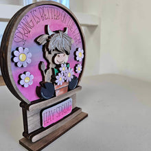 Load image into Gallery viewer, Spring Highland Cow Snow Globe Interchangeable File SVG, Glowforge, Daisy, Farm, Tiered Tray LuckyHeartDesignsCo