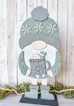 Load image into Gallery viewer, Winter Tall Porch Gnome Interchangeable File SVG, Hot Cocoa, Snowflake, Glowforge, LuckyHeartDesignsCo