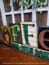 Load image into Gallery viewer, Coffee Love Reversible Blocks File SVG, Tiered Tray, Letters, Caffeine, Family, Glowforge, LuckyHeartDesignsCo