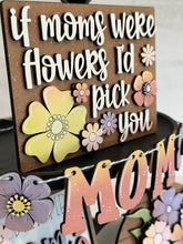 Load image into Gallery viewer, Mom Flowers Mother's Day Quick and Easy Tiered Tray File SVG, Glowforge Tier Tray, LuckyHeartDesignsCo