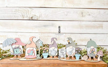 Load image into Gallery viewer, Spring Standing Gnome File SVG, Tiered Tray, Glowforge, LuckyHeartDesignsCo